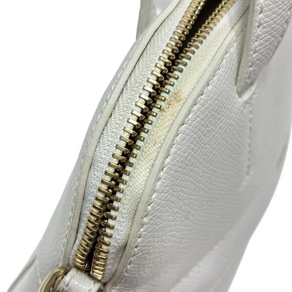 Auth FURLA Piper - White Leather Handbag - Picture 9 of 10